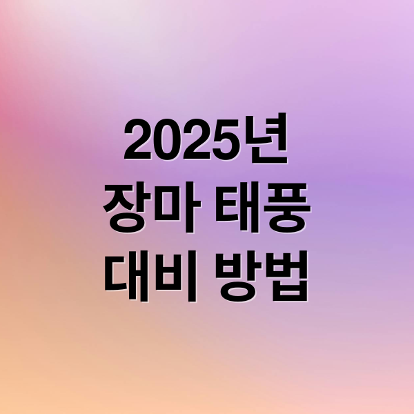 2025년
장마 태풍
대비 방법 (2025년 장마기간 태풍 예상)