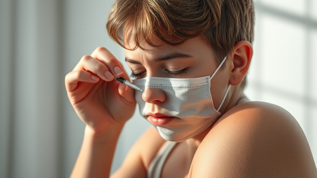 접종 후 부작용, 어떻게 대처할까? (realistic 스타일)