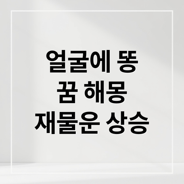 얼굴에 똥
꿈 해몽
재물운 상승 (얼굴 똥 꿈 해몽)