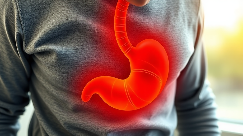 역류성 식도염, 원인과 관리법 (realistic 스타일)