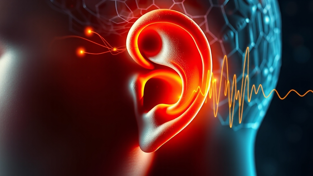 난청 원인, 종류, 증상 (realistic 스타일)