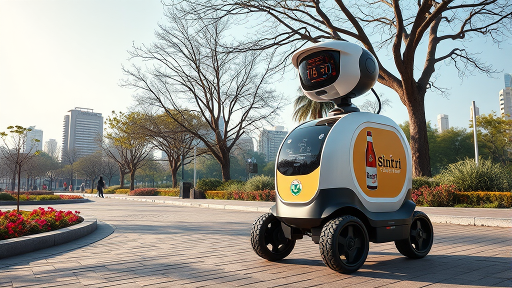 로봇 배달 시스템 작동 방식 (realistic 스타일)