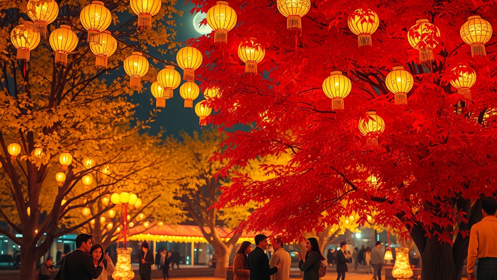 진주 유등축제, 가을 여행의 시작 (realistic 스타일)