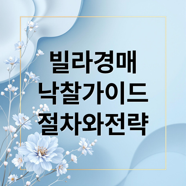 빌라경매
낙찰가이드
절차와전략 (빌라 경매 낙찰 후 대출 절차)