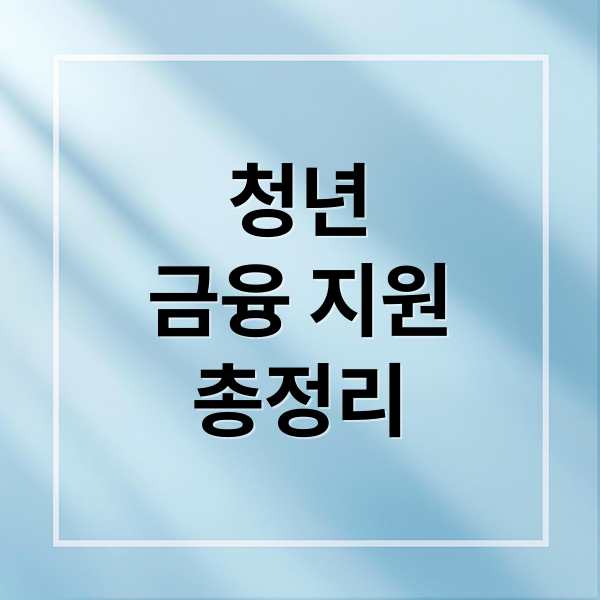 청년
금융 지원
총정리 (청년 금융 지원 상품 완벽 비교 및 선택 가이드)