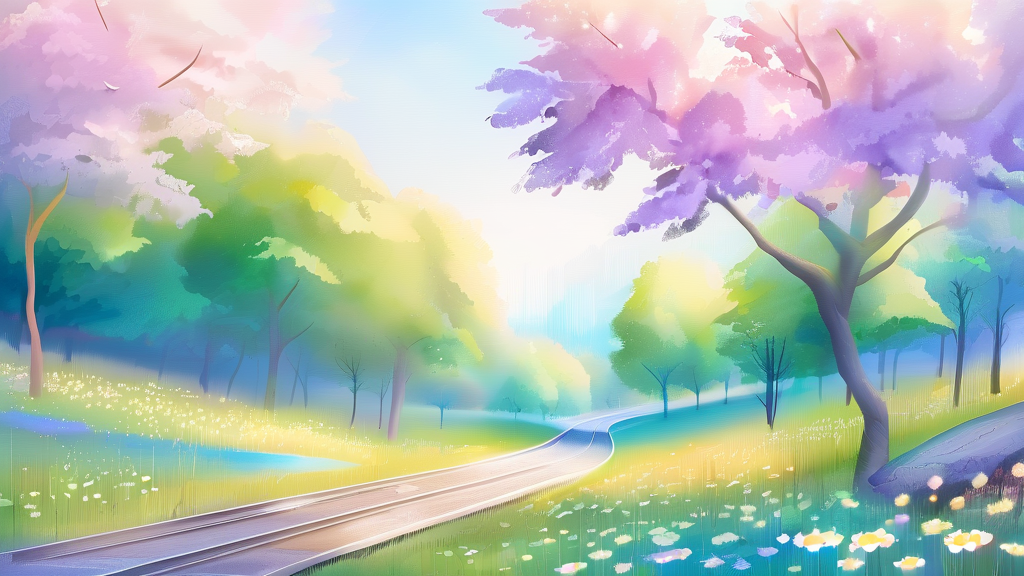 교통, 주차 및 편의 시설 정보 (watercolor 스타일)