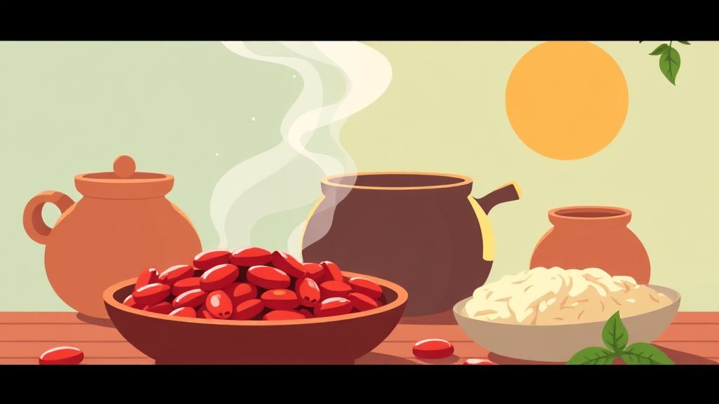 팥의 효능, 알고 드세요! (illustration 스타일)