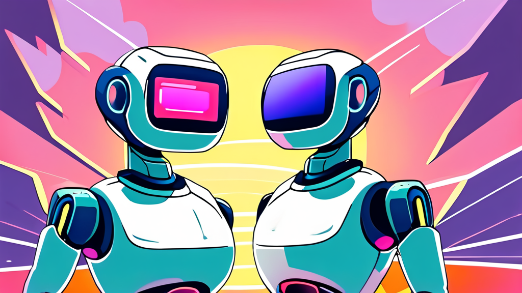 문화 & 기술: AI 경쟁과 K-콘텐츠의 약진 (cartoon 스타일)