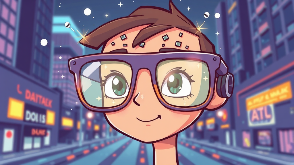 AI 글래스, 기술적 과제는? (cartoon 스타일)