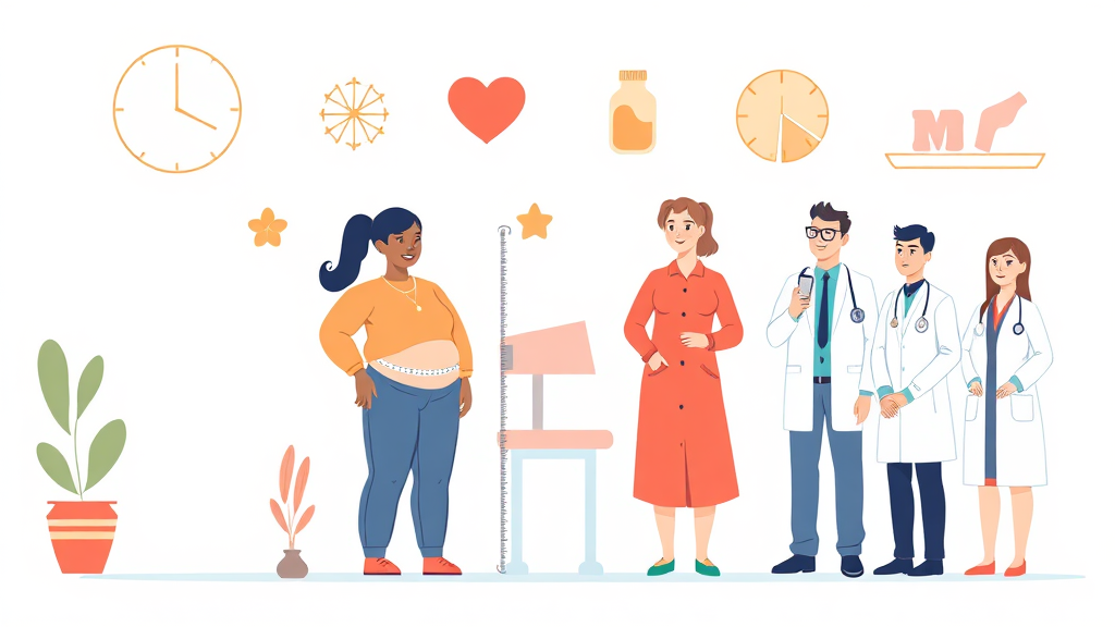 위고비 사용 대상: 누구에게 적합할까요? (illustration 스타일)