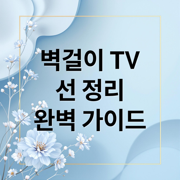 벽걸이 TV
선 정리
완벽 가이드 (벽걸이tv 선숨김 선정리)