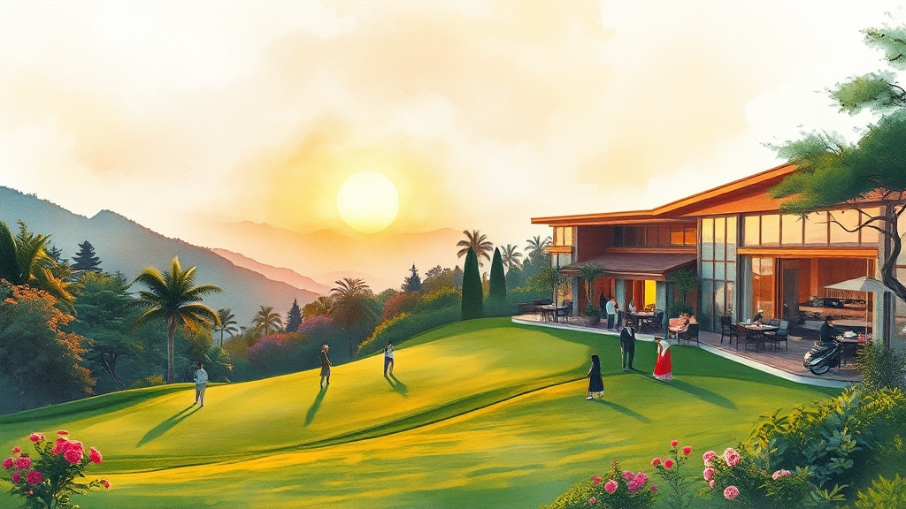 실버우드 리조트: 숙소 정보 (watercolor 스타일)