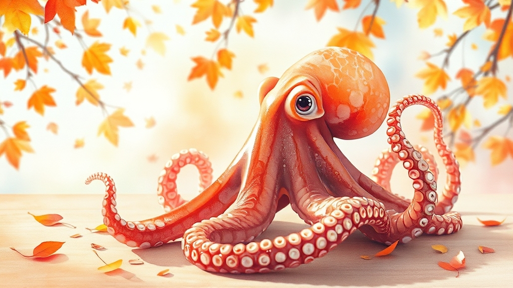 낙지의 영양 성분 및 효능 (watercolor 스타일)