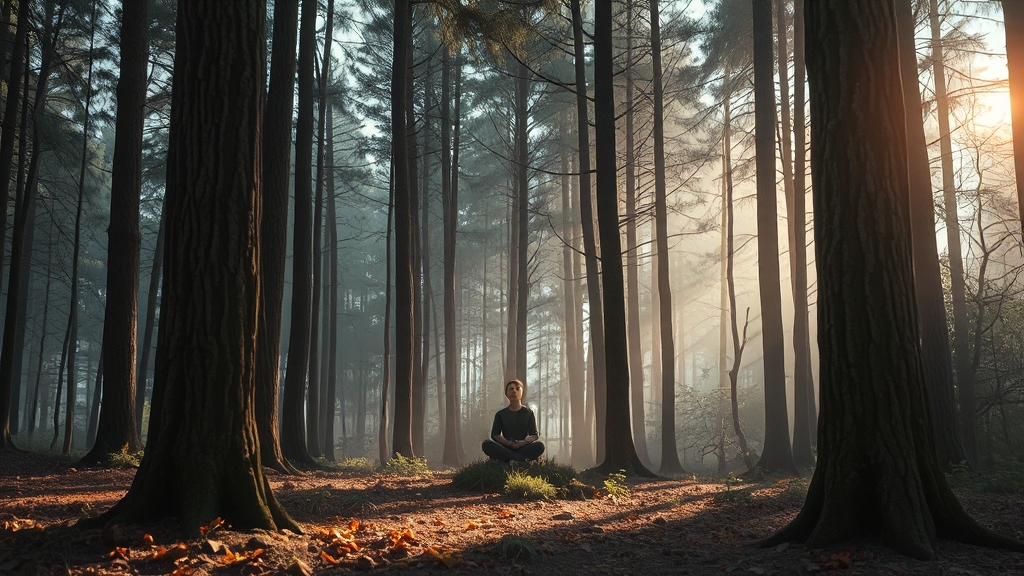 박스 호흡법, 차분하게 (realistic 스타일)