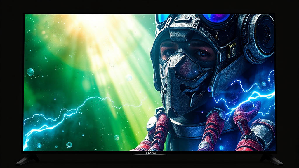 미래형 TV 기술 경쟁 (realistic 스타일)