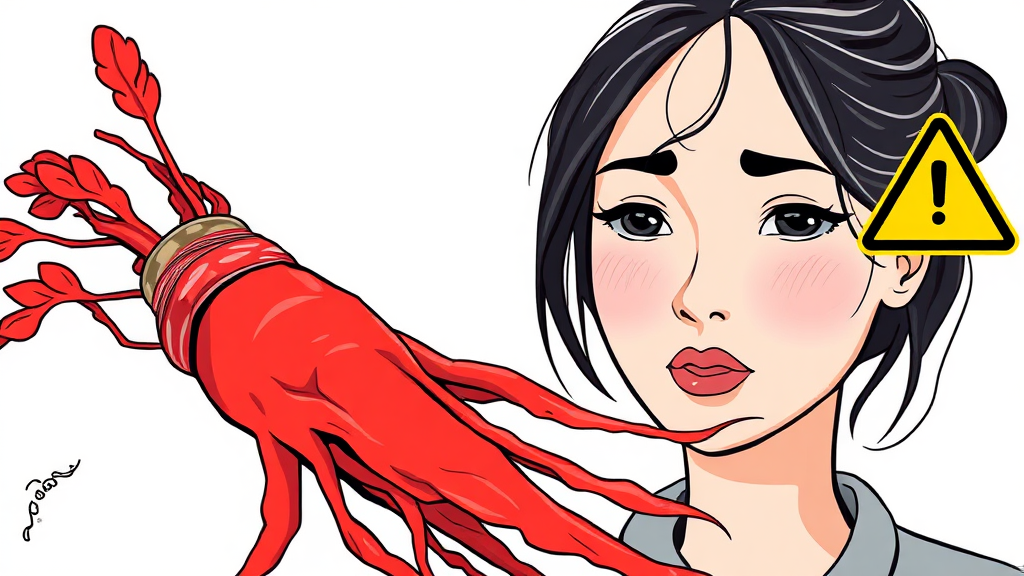 섭취 시 주의사항 및 부작용 (illustration 스타일)