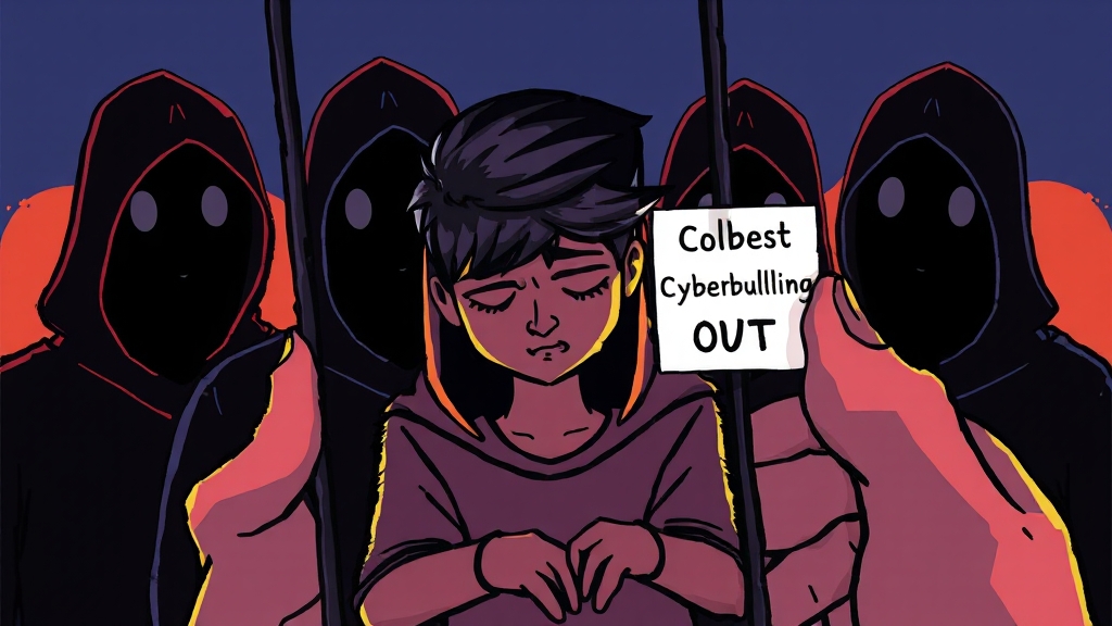 사이버 불링과 학교폭력 (cartoon 스타일)