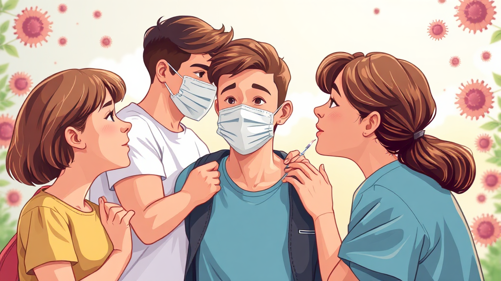 가다실 9가 접종 대상 및 권장 연령 (realistic 스타일)