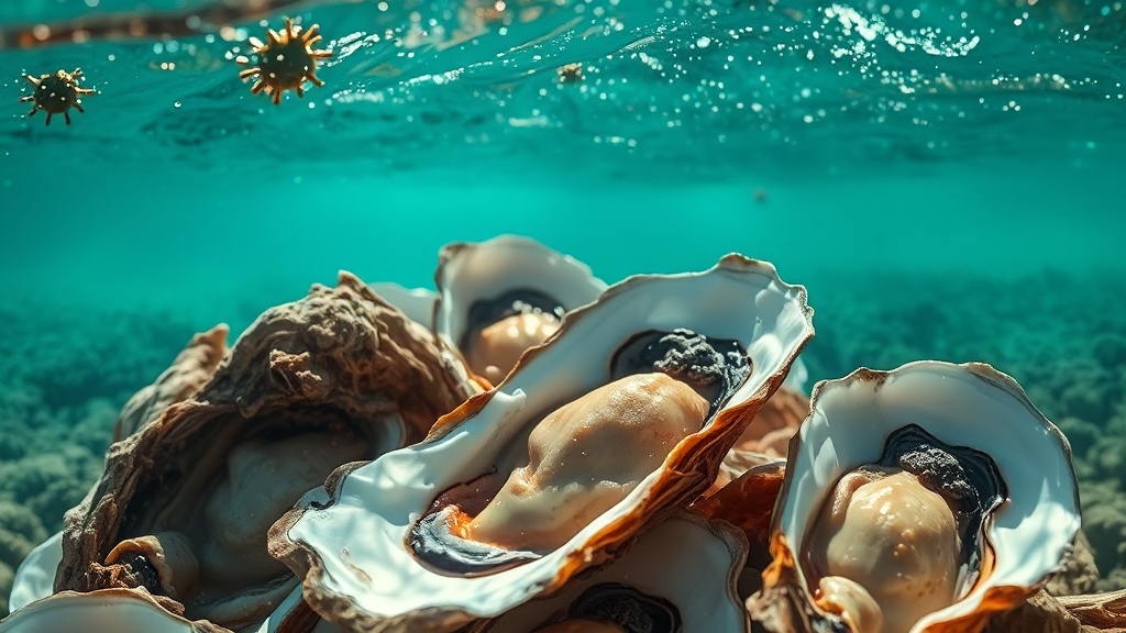 여름 굴, 왜 위험할까? (realistic 스타일)