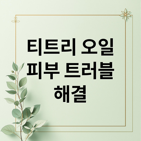 티트리 오일 피부 트러블 해결 (티트리 오일 항균 효과)