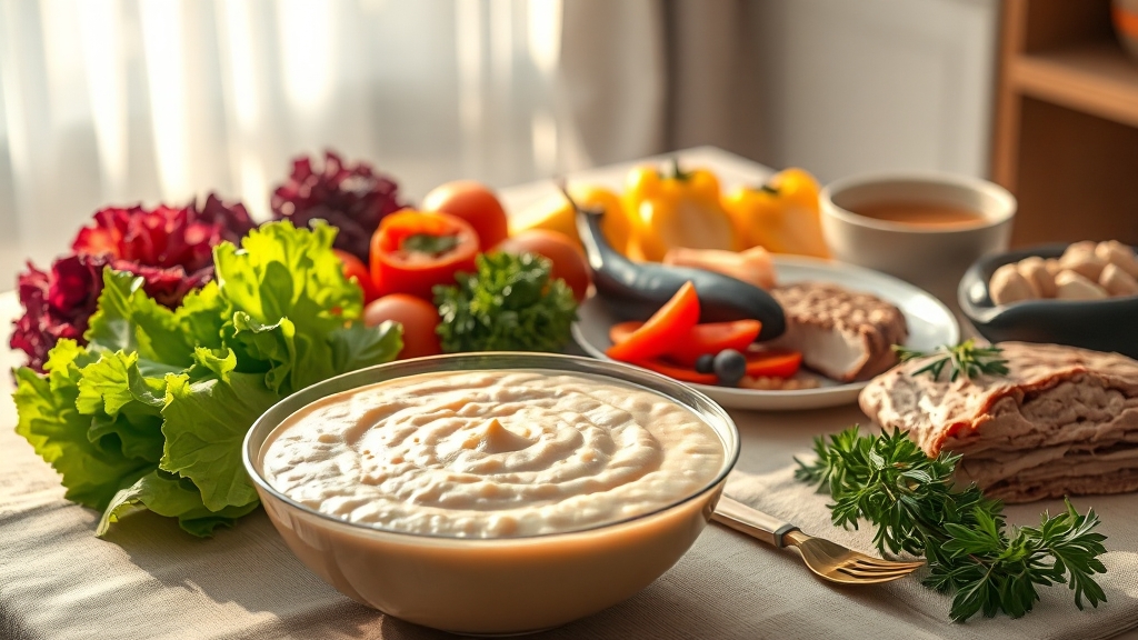 암환자 식단 구성 시 주의사항 (realistic 스타일)