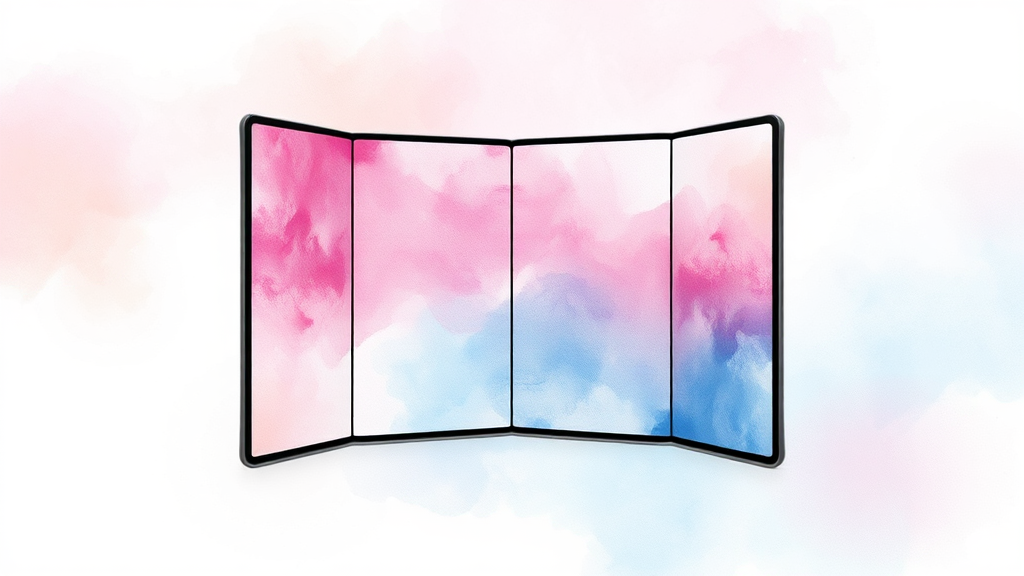 폴더블폰 시장의 미래 (watercolor 스타일)