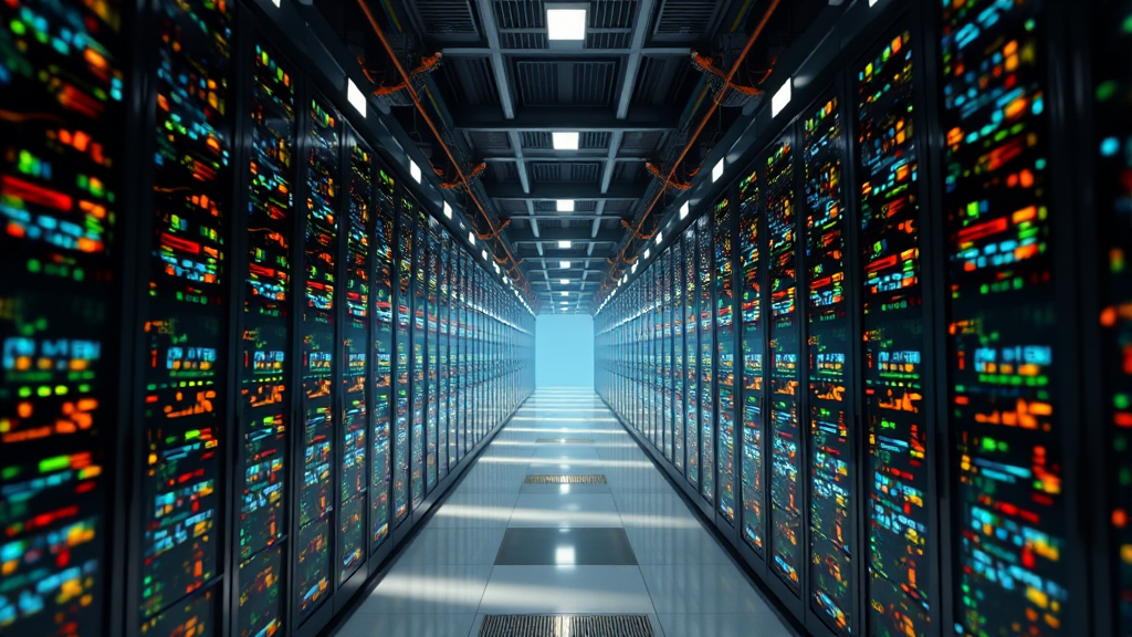 AI 데이터센터 핵심 인프라: 광통신 기술 수혜주 총정리 4 엔비디아와 AI 데이터센터: 광통신 기술의 중요성 (realistic 스타일)