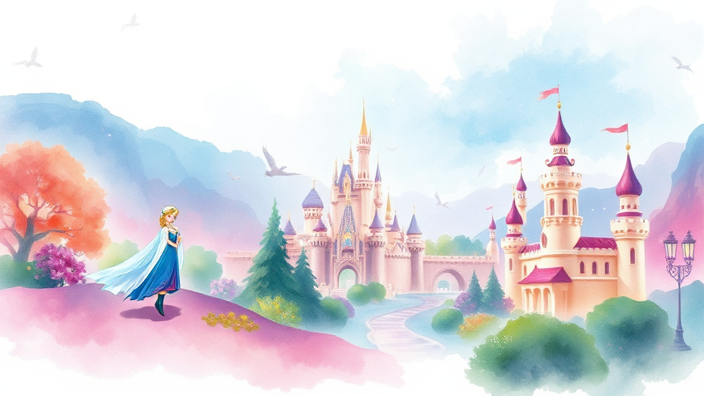 판타지 스프링스: 디즈니씨의 새로운 세계 탐험 (watercolor 스타일)