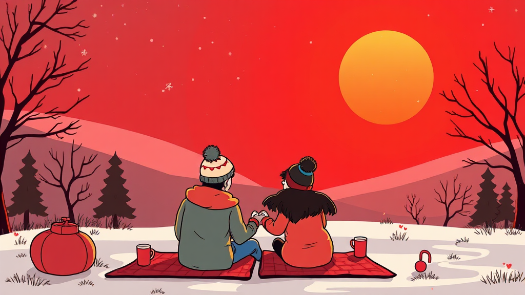 해돋이 여행 준비물 (cartoon 스타일)