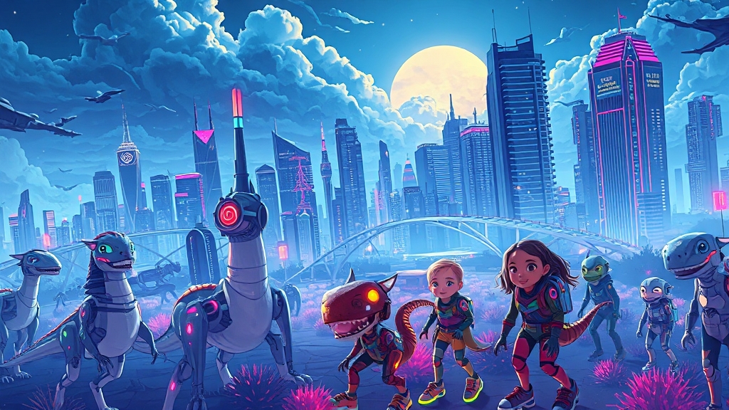 체험 시설, 미래를 만나다 (illustration 스타일)