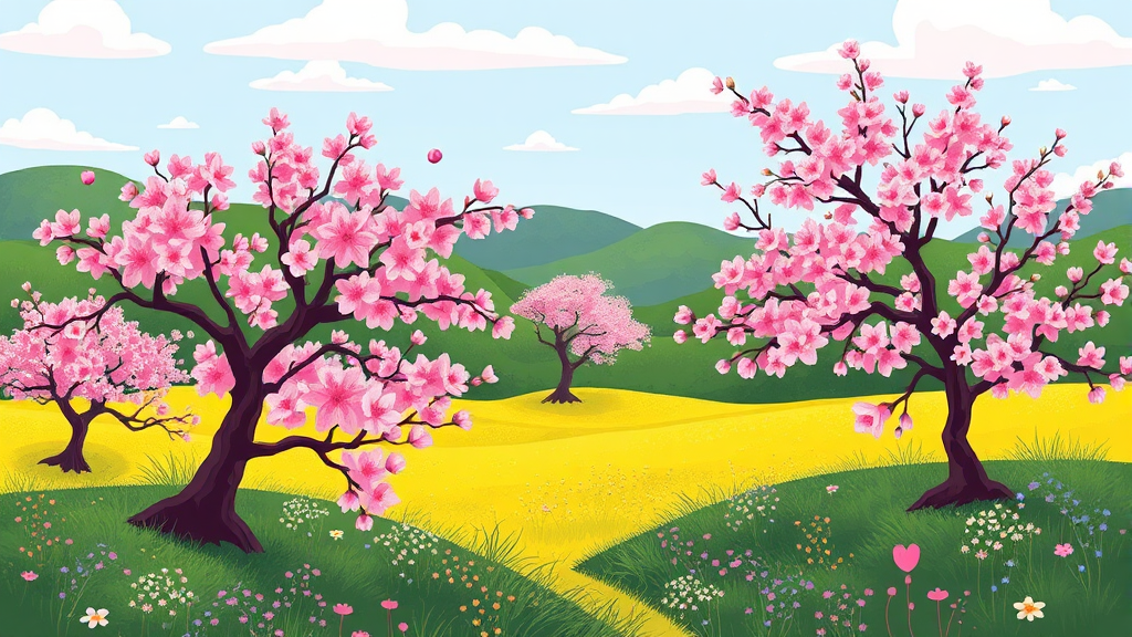 진주 매화숲: 봄의 절정을 만끽하는 방법 (cartoon 스타일)