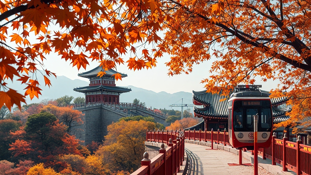 남산공원 단풍 탐방 (realistic 스타일)