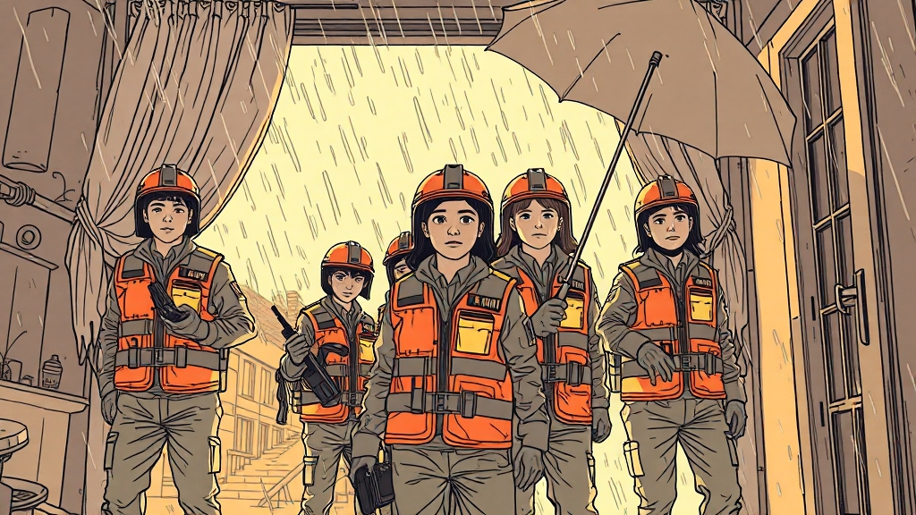 재난 유형별 행동 요령, 미리 알아두세요! (illustration 스타일)