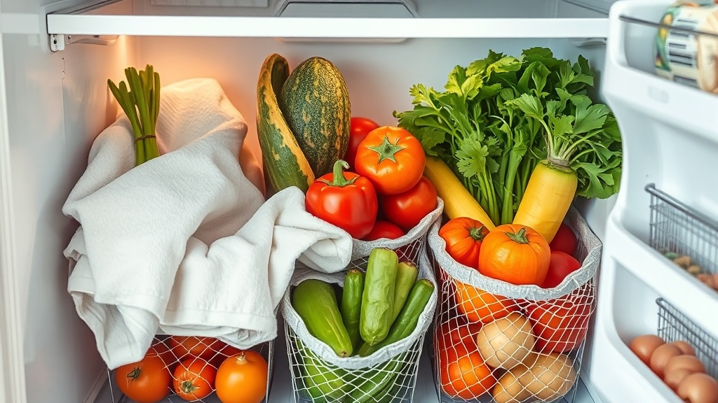 채소 신선 보관법 (realistic 스타일)