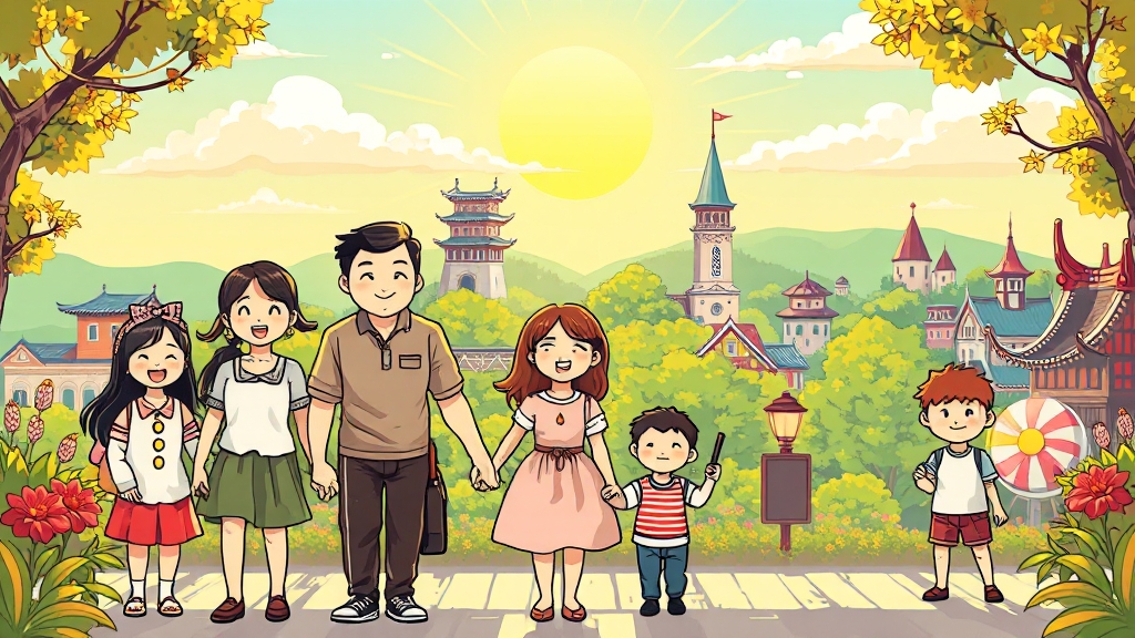 가족과 함께, 어디로 떠나볼까? (cartoon 스타일)