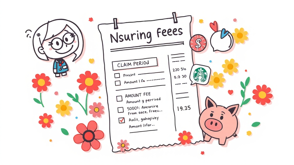 간병비 보험 청구 시 유의사항 (cartoon 스타일)