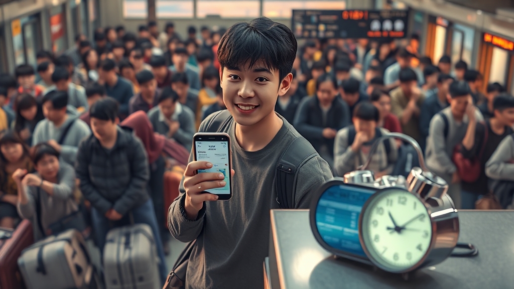 추석 기차표 예매 꿀팁 (realistic 스타일)