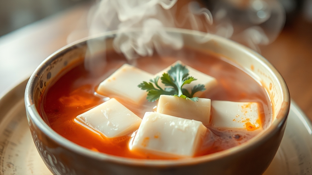 순두부찌개, 재료 준비 (watercolor 스타일)