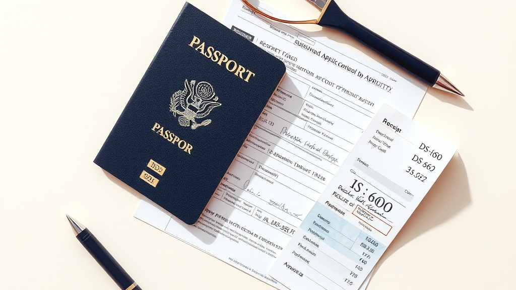 필수 서류 준비 및 신청서 작성 (realistic 스타일)