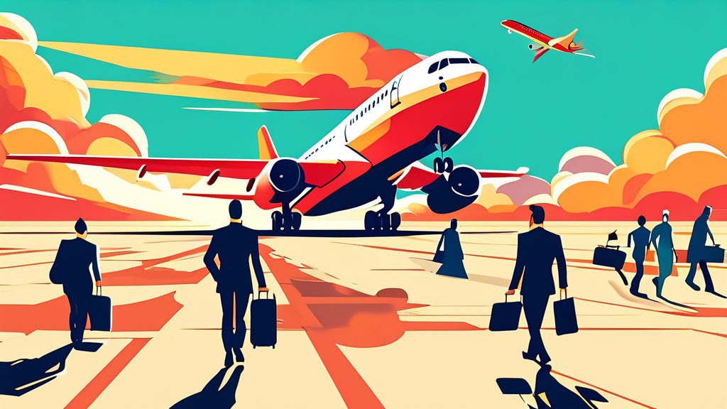 유류할증료 급등, 항공사들의 대응 전략 (cartoon 스타일)