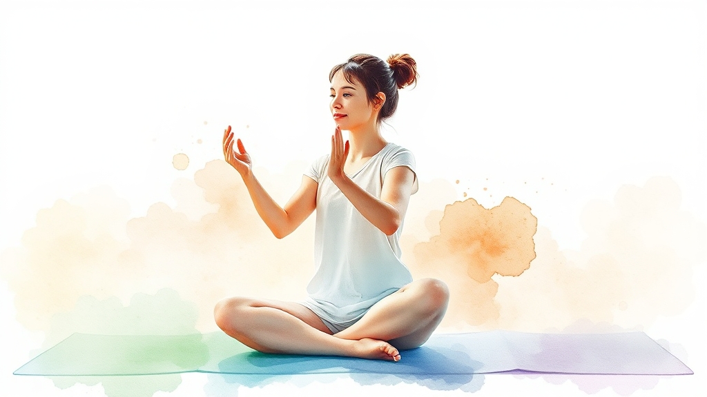 효과적인 운동 및 자세 (watercolor 스타일)