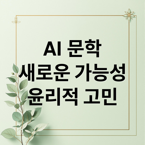 AI 문학
새로운 가능성
윤리적 고민 (감정 없는 인공지능은 문학의 주제가 될 수 있을까?)