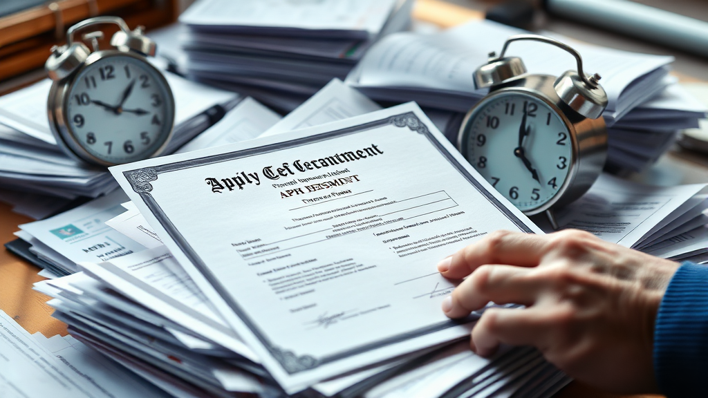 신청 절차 및 필요 서류 (realistic 스타일)