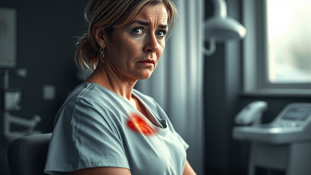 멍울과 통증 원인 (realistic 스타일)