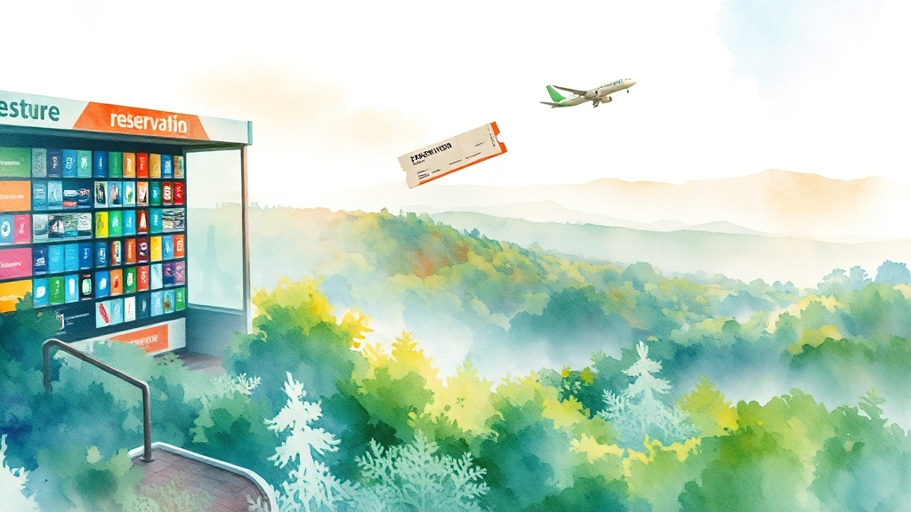 인기 관광지, 예약 꿀팁은? (watercolor 스타일)