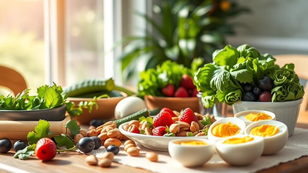 혈당 관리를 위한 공복 식단 (realistic 스타일)