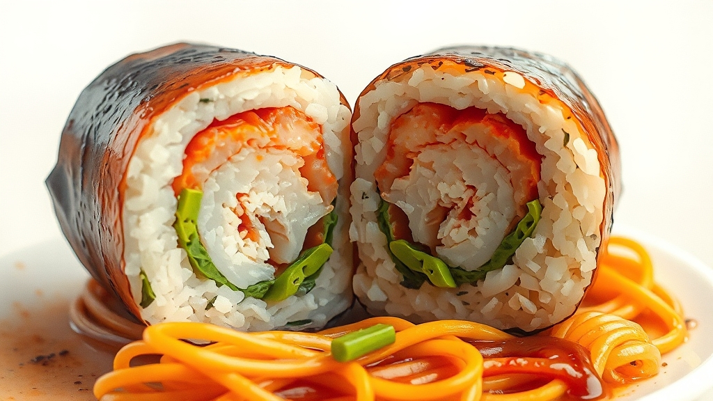 돈까스 김밥 맛있게 먹는 팁 (watercolor 스타일)