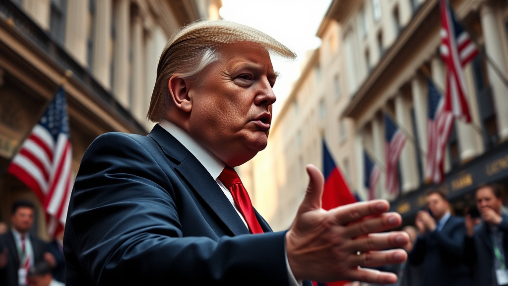 관세 철회 발표와 배경 (realistic 스타일)