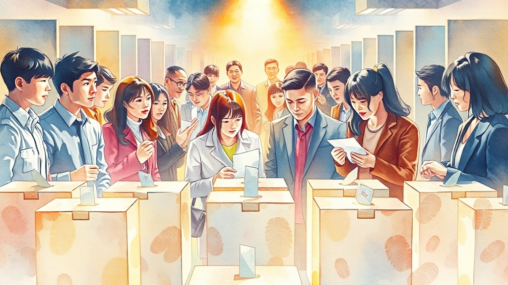 2025 대선, 투표로 말해요! (watercolor 스타일)