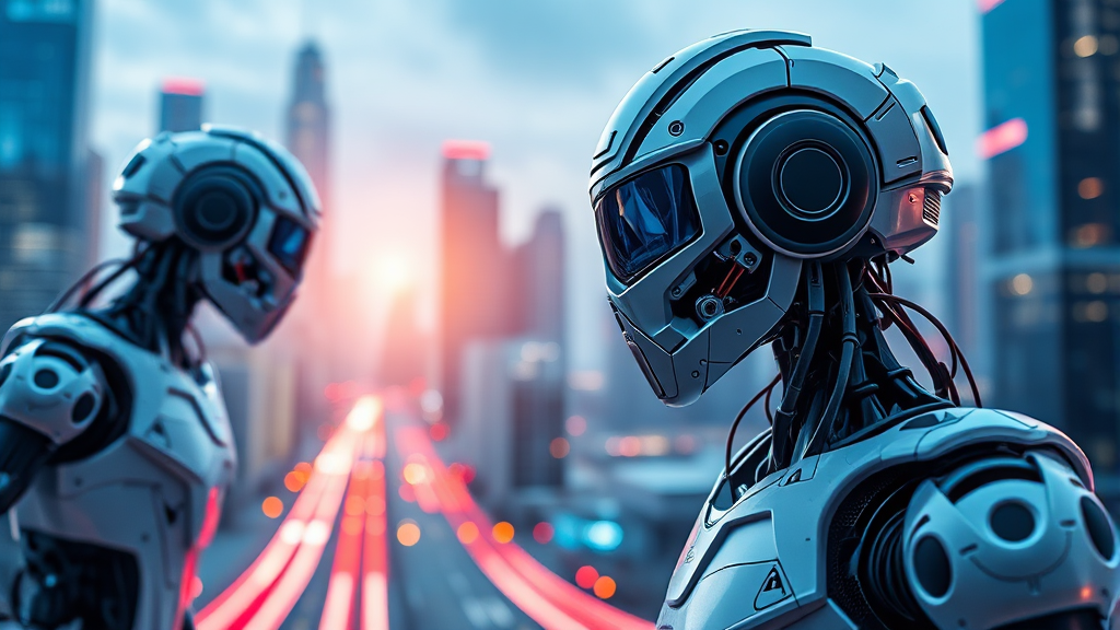 AI 기술과 로봇의 만남 (realistic 스타일)